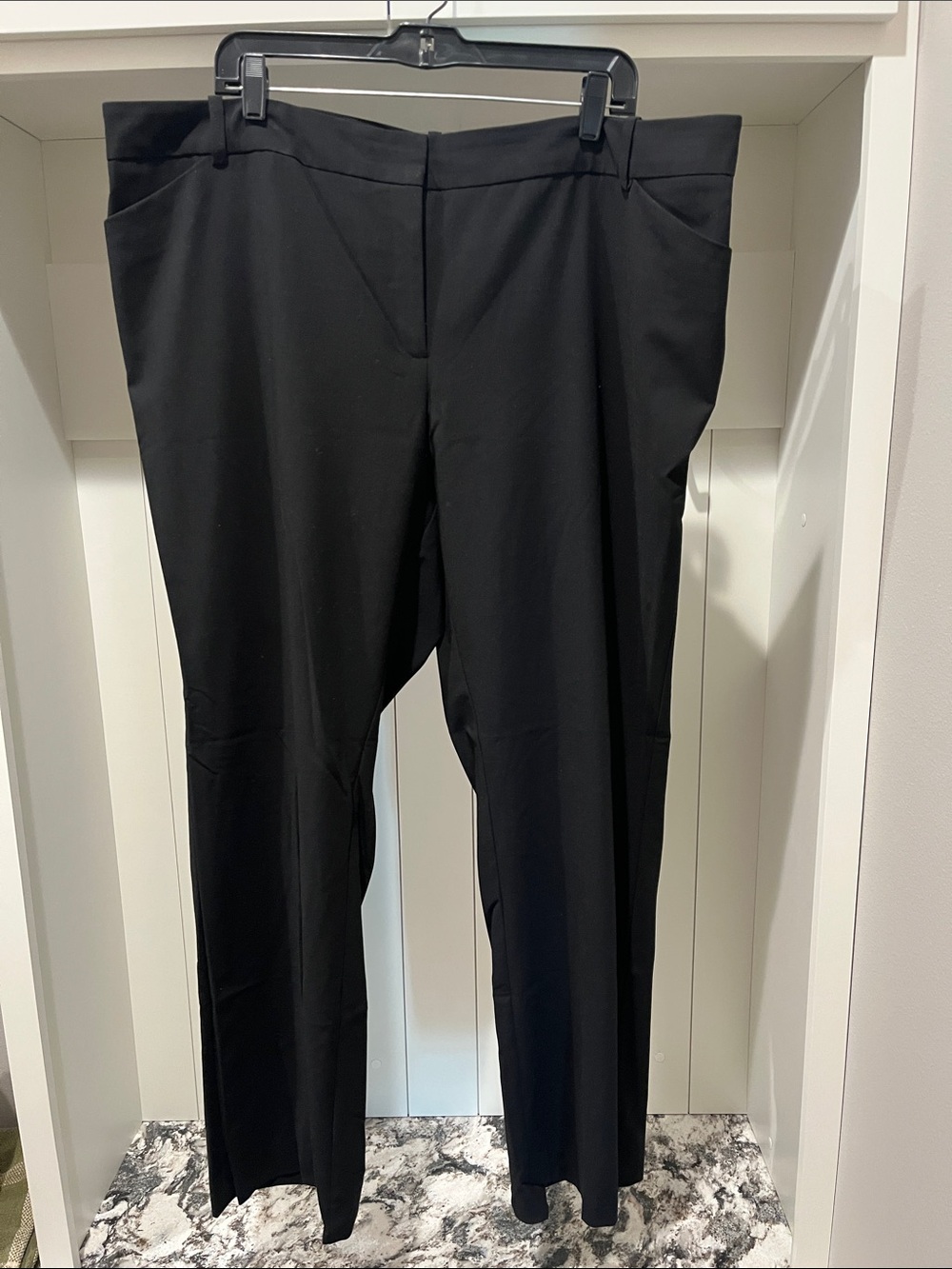 Roz & Ali Black Straight-Leg Black Dress Trousers